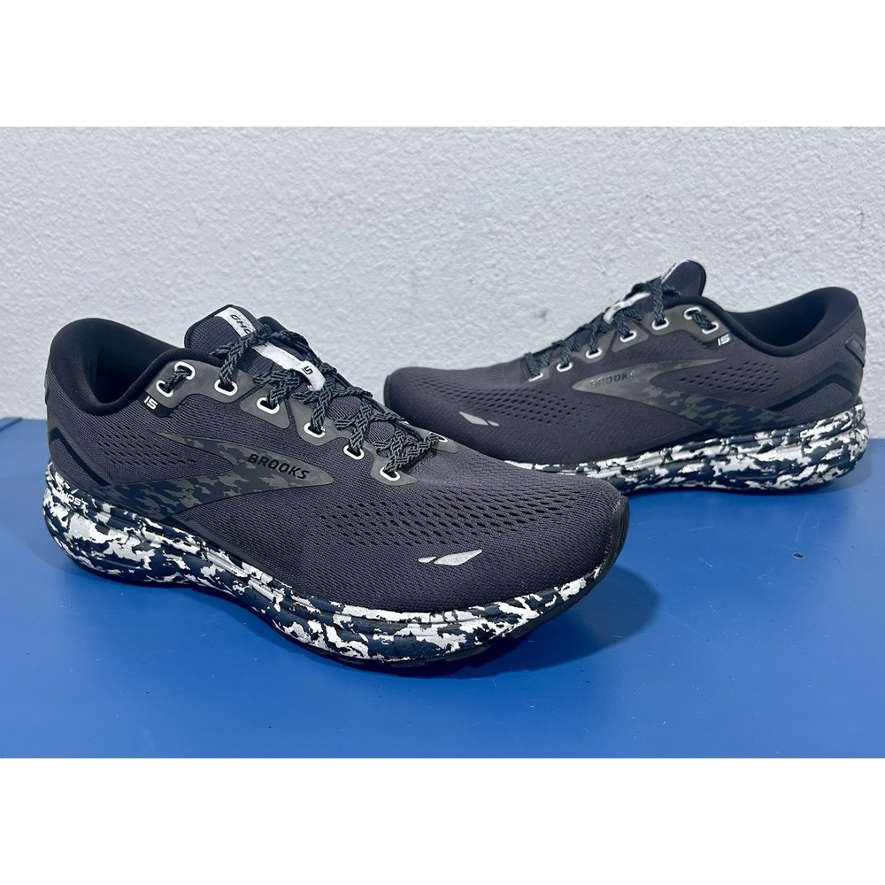 Brooks Ghost 15 Sneakers Running Shoes Black Camo Sz 10.5 Mens